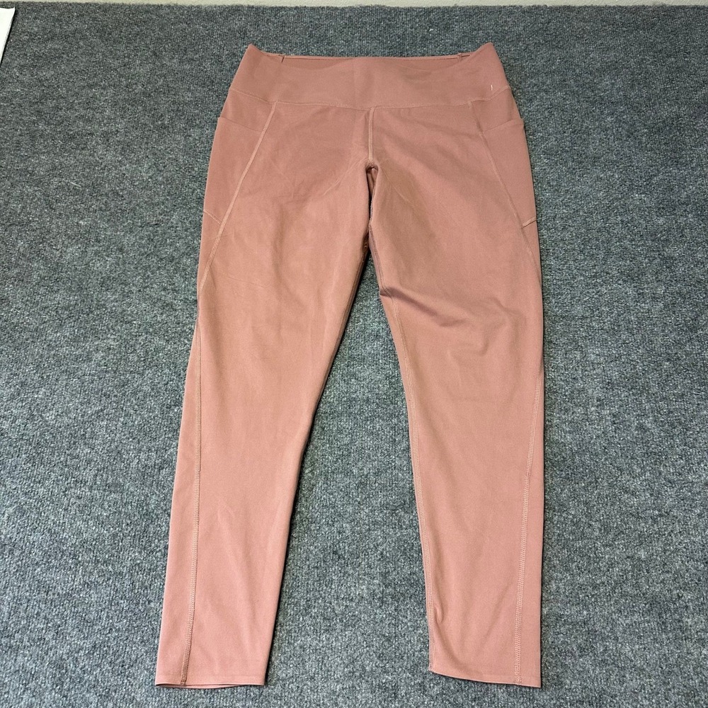 Uniqlo Leggings Womens Size XL Mauve Pink AIRism UV Protection Active Pockets